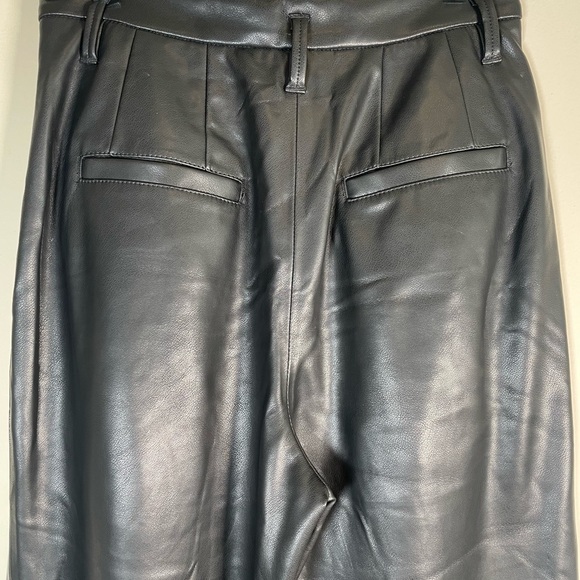Dorthee Schumacher Pleated Vegan Leather Pants black cropped cuffed HIGH RISE - Picture 9 of 16